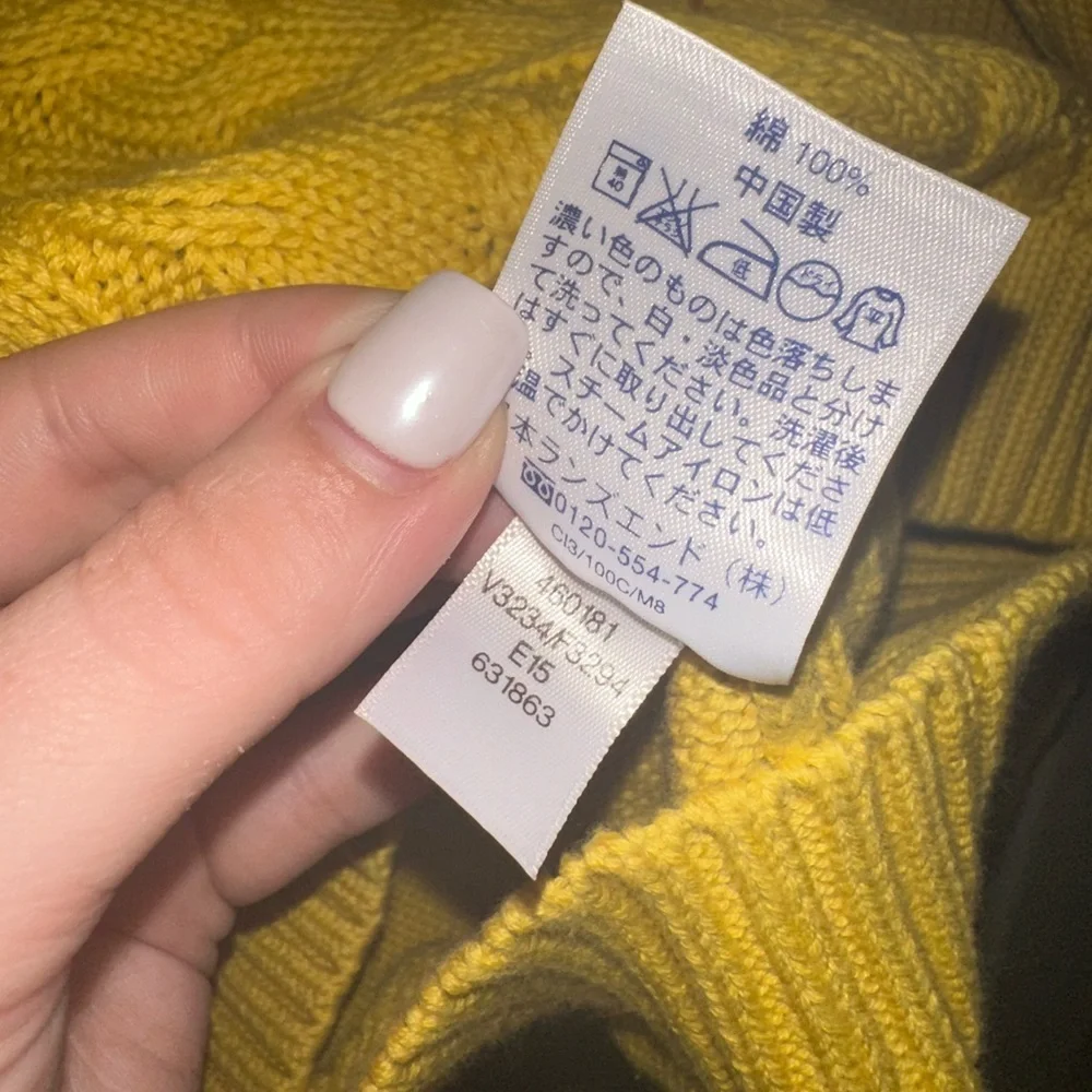 Lands' End drifter Yellow Cable Knit Sweater S winter fall NWOT